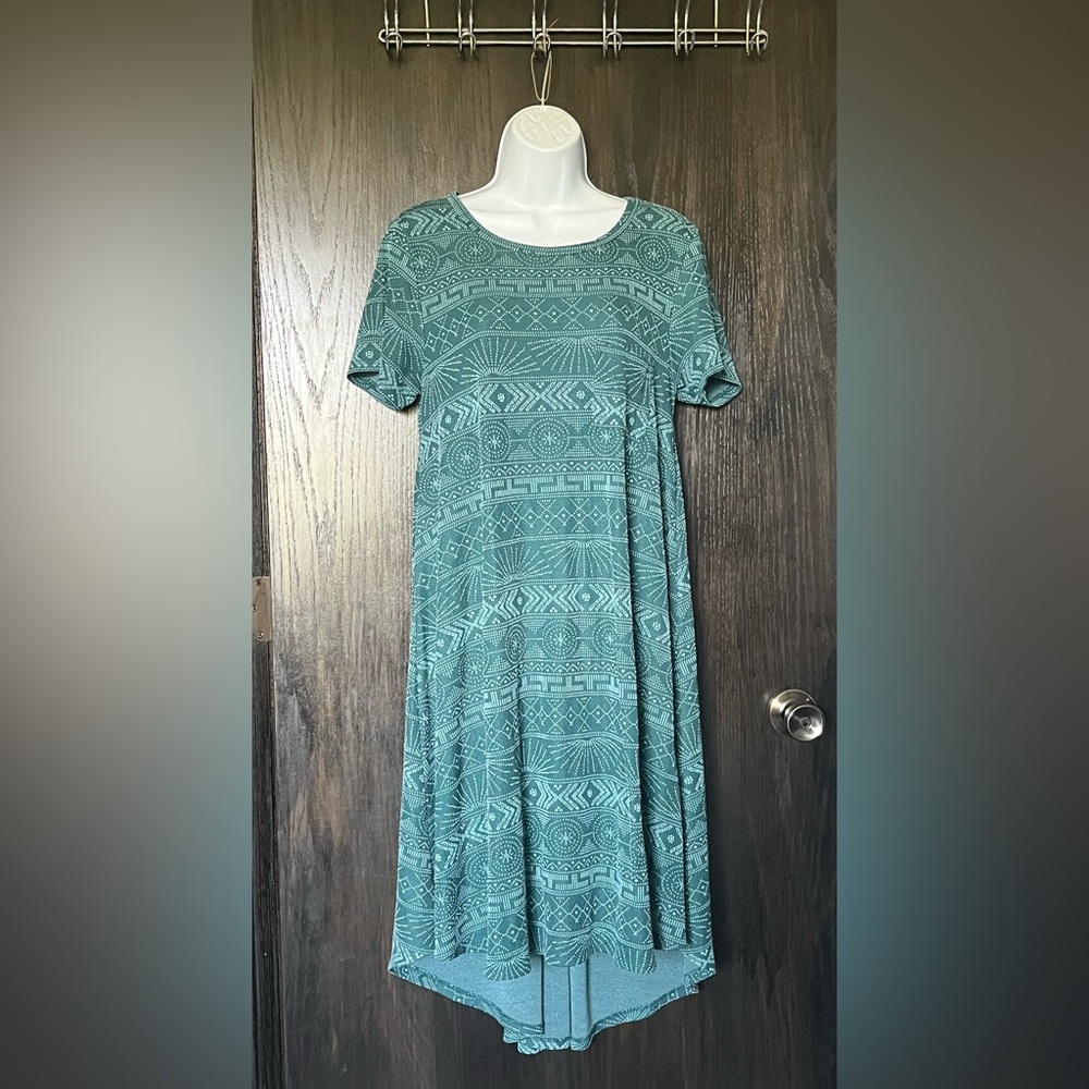 Short sleeve green textile medium dress by LulaRoe